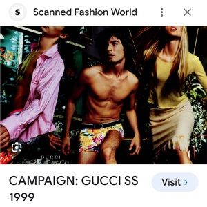 Gucci Tom Ford pink silk blouse from ss99 ad campaign